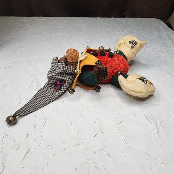 Ganz Cottage Collectibles Jester Teddy Bear Christmas Jolly Vintage Clown - Picture 2 of 9